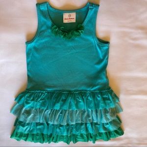 Turquoise/aqua/teal Tiered Hanna Anderson Dress